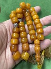 Antique Miscky Butter Scotch Yellow Amber Bakelite Islamic  Prayer 33 Beads 62g