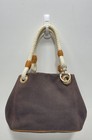 Michael Kors Brown Canvas Nautical Rope Handle Tote Bag Gold Hardware
