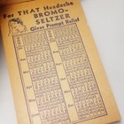 Antique 1934 Advertising Memo Book Bromo Seltzer Litho In Usa