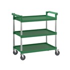 Green Utility   Bussing Cart With Three Shelves - 42  X 20 