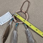 Authentic Navajo Dream Catcher Handcrafted Blue Beads Feathers 2  Diameter