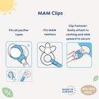 Mam Pacifier Clips  2 Clips   Clips For Pacifiers With Fasteners And Flexible Ri