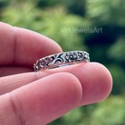 925 Sterling Silver Floral Engraved Ring  Handmade Vintage Boho Band    All Size