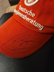 Vintage Michael Schumacher Ferrari F1 Cap Deutsche Vermogensberatung hand Signed