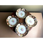 Set Of 4 Antique Nippon Hand Painted Fruit Bowls   Imari Style Floral Porcelain 