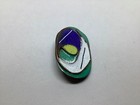 Vintage Copper Enamel Brooch Pin Oval Artisan Sun Wave Ocean Nautical Eye