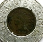 Vintage 1904 St  Louis World s Fair  Encased Coin Indian Cent Token
