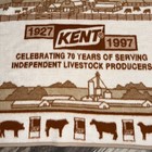 Vtg Biederlack Of America Kent Feed Livestock Blanket Throw 56x49 Farm Rust Whit
