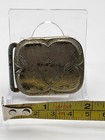 Vintage Art Deco Style Silver Plate Engraved Front Belt Buckle 1 1 2    - Clover