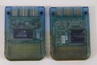 Lot Of 2 Official Sony Playstation Ps1 Oem Memory Card Scph-1020 Clear Blue  3