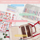 Bible Cover Case For Women  Large Bible Bag With Shoulder Strap  Bible Study Sup