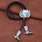 Rodeo Western Cowboy Bolo Tie For Men horse Eagle Saddle-light Blue Bolo Tie