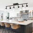  Led Track Light Semi Flush Mount Ceiling Spotlight Bathroom 6 Lights Black