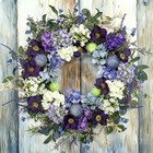24-inch Colorful Flower Wreath For Front Door     Hydrangeas  Lavender Wreath  