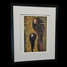 Gustav Klimt  water Nymphs  Art Nouveau Framed matted Print
