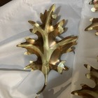 Lot Of 5 Vintage Mcm Mid Century Modern Brass Oak Leaves Metal Hanging Wall A1