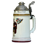 German Studentka Beer Stein   Lithophane - Porcelain - 0 5l