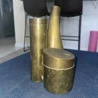 Vintage Brass Modernist Art Sculpture Jars Containers