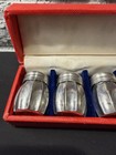Vintage Neiman Marcus  Pewter Set Of 8 Salt   Pepper Shakers W  Case