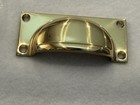 2 Nos Armac Martin Cotswold  2174 Drawer Pull Polished Brass Mounting Screws