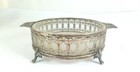 Antique Sterling Silver   Glass Butter Dish - English - Glass Has Lots Of Cracks
