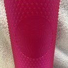 Starbucks 2023 Ruby Hot Pink Soft Touch Studded Tumbler Venti 24oz Sku 011140551