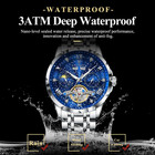 Automatic Men s Watch Skeleton Stainless Steel Moon Phase Wristwatch