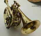 Brass Golden Finish Antique Pocket Trumpet Bugle Trumpet Royal Decorative Gift