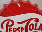 Vtg Large 23  Embossed Pepsi Cola Bottle Cap Metal Sign - Stout Marketing U s a 