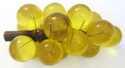 Vtg Retro Mid Century Yellow Lucite Glass Grape Cluster On Wood 10     s6 