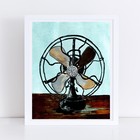 Aceo Atc Art Card Painting Print Signed Still Life Vintage Fan