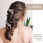 Bride Wedding Hair Pins Bridal Flower Hair Pieces Crystal Hair Accessories Pe   