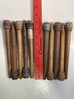 Wood Bobbins Spools Wooden Industrial Style  8  Wood Quills With Staples  Lot-10