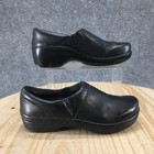Klogs Shoes Womens 7 5 M Casual Slip On Wedge Clogs Black Leather Slip Resistant