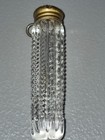 Antique Victorian Cut Glass Perfume Scent Bottle Brass Floral Screw Cap