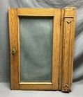 Antique Vtg 18x31 Oak Cabinet Cupboard Door Textured Privacy Glass Old 398-25b