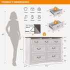 Farmhouse 7 Drawers Dresser For Bedroom  Chest With Hidden Storage   Led Lights