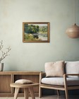 Antique River Landscape Vintage Gold Framed Wall Art 12x16 Inch