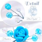 Blue Flower Wedding Hair Clips Crystal Rhinestone Headpiece For Bridesmaids