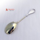 Medallion Sugar Spoon Wood Hughes Coin Silver 1870