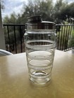 1920s 1930s Glass Cocktail Shaker Aluminum Hocking Clear Vintage