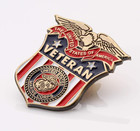 Veteran Lapel Pin 1 25 Inch Antique Gold Soft Enamel Hat Pin Butterfly Clutch