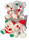 Fisher Price Christmas Puffalump White Gray Mouse   Dog Lot 4 Plush Vintage