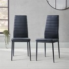 Lexicon Florian Modern Metal Dining Room Chairs In Black  set Of 2 
