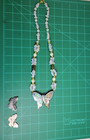 Lee Sands Original Mop Inlaid Butterfly Necklace   Earrings