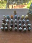 Vintage Collectible Thimbles Set Of 29 Metal  Plastic  Wooden