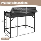 Twin Xl Size Metal Loft Bed Frame With Storage Shelves pegboard   Led Lights