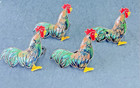 Set Of 4 Vintage Metal Rooster Napkin Rings Chicken Hen Poultry Farm Animal