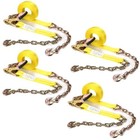 Heavy-duty Tie Down Ratchet Straps With Chain Ends With Grab Hook  2       X 27ft  