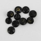 Mixed Lot Of 10 Antique Victorian Ornate Black Glass Shank Buttons 1 2 